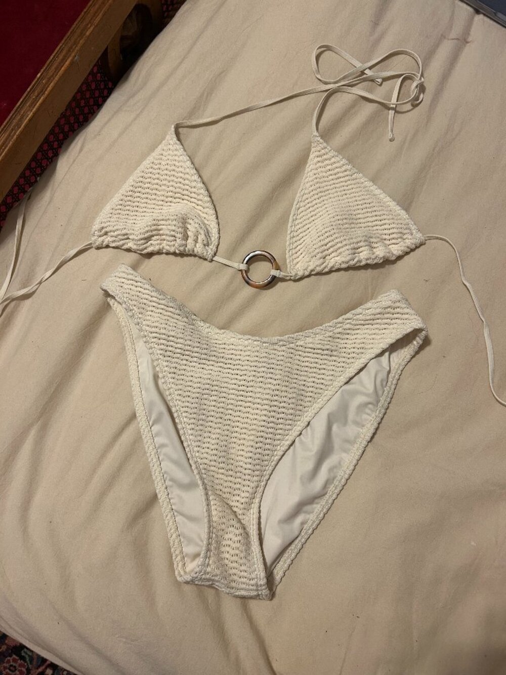 J. Crew Women's White and Cream Bikini Set